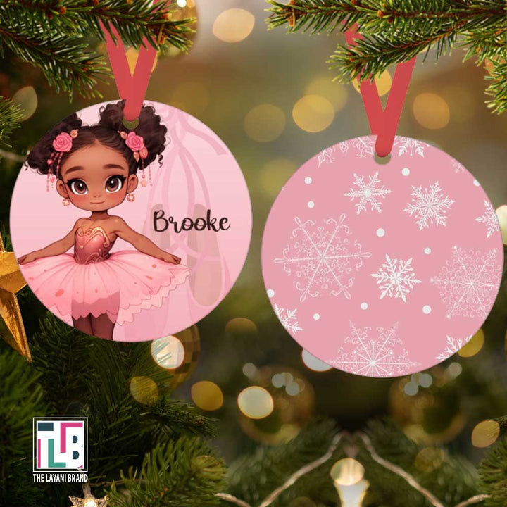 Beautiful Pink Ballerina Holiday Ornament