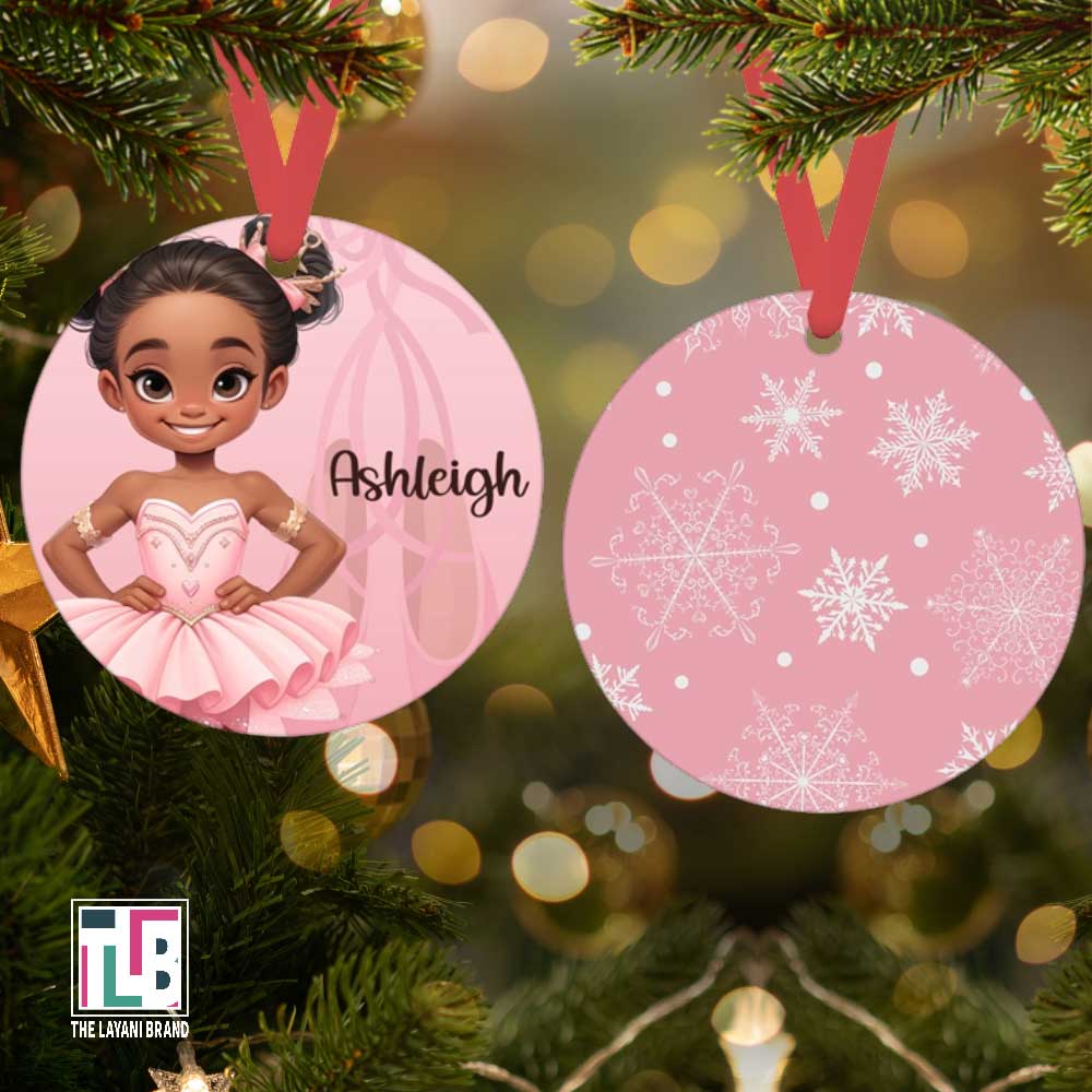 Beautiful Pink Ballerina Holiday Ornament