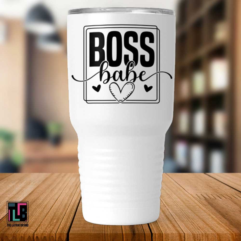 Boss Babe With Hearts Tumbler