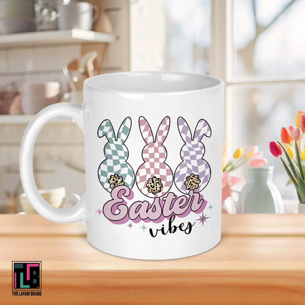 Easter Vibes Animal Print Bunny Tails Ceramic Mug