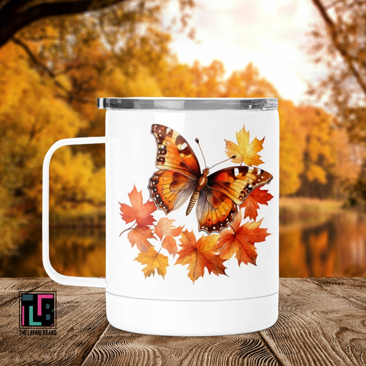 Fall Leaves and Butterflies Stainless Steel Mug