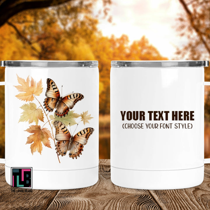 Fall Leaves and Butterflies Stainless Steel Mug