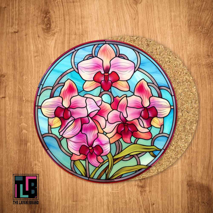 Faux Stained Glass Flowers Coaster - Mix and Match Styles - Set of 4