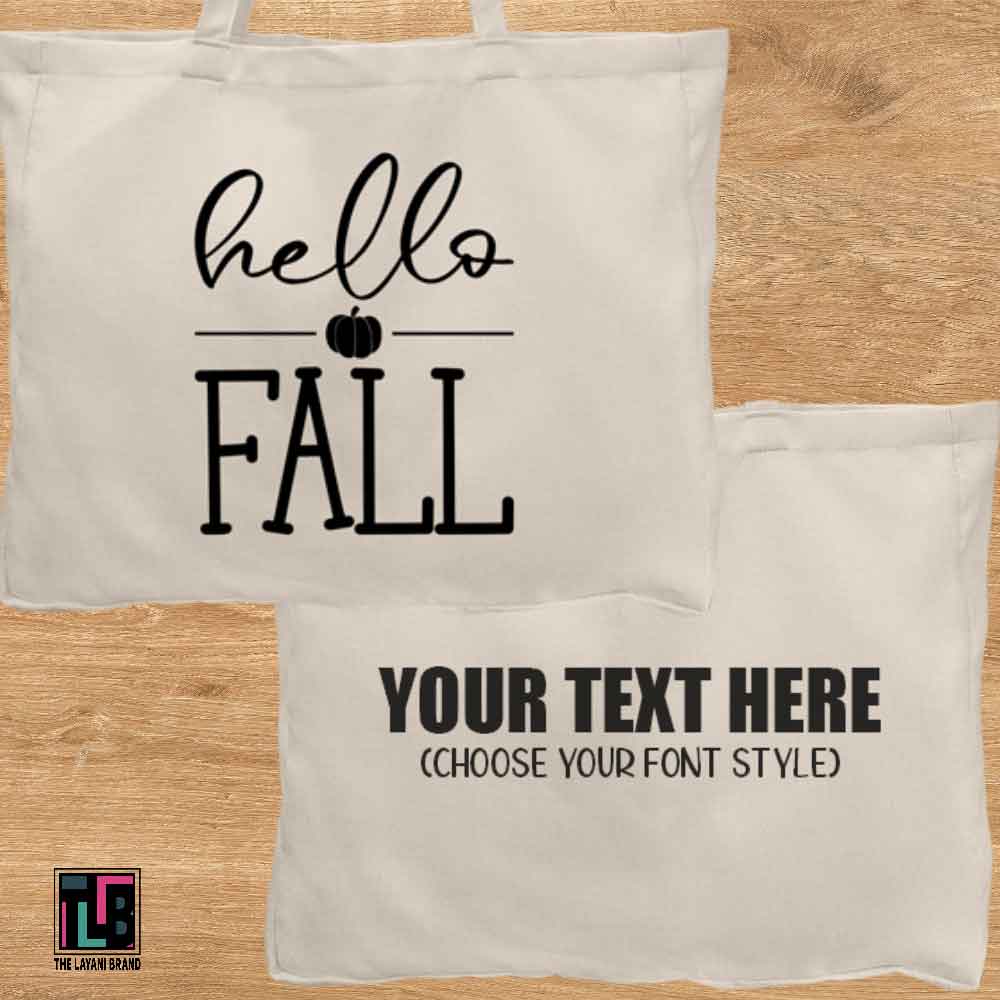 Hello Fall Pumpkin Linen Tote Bag