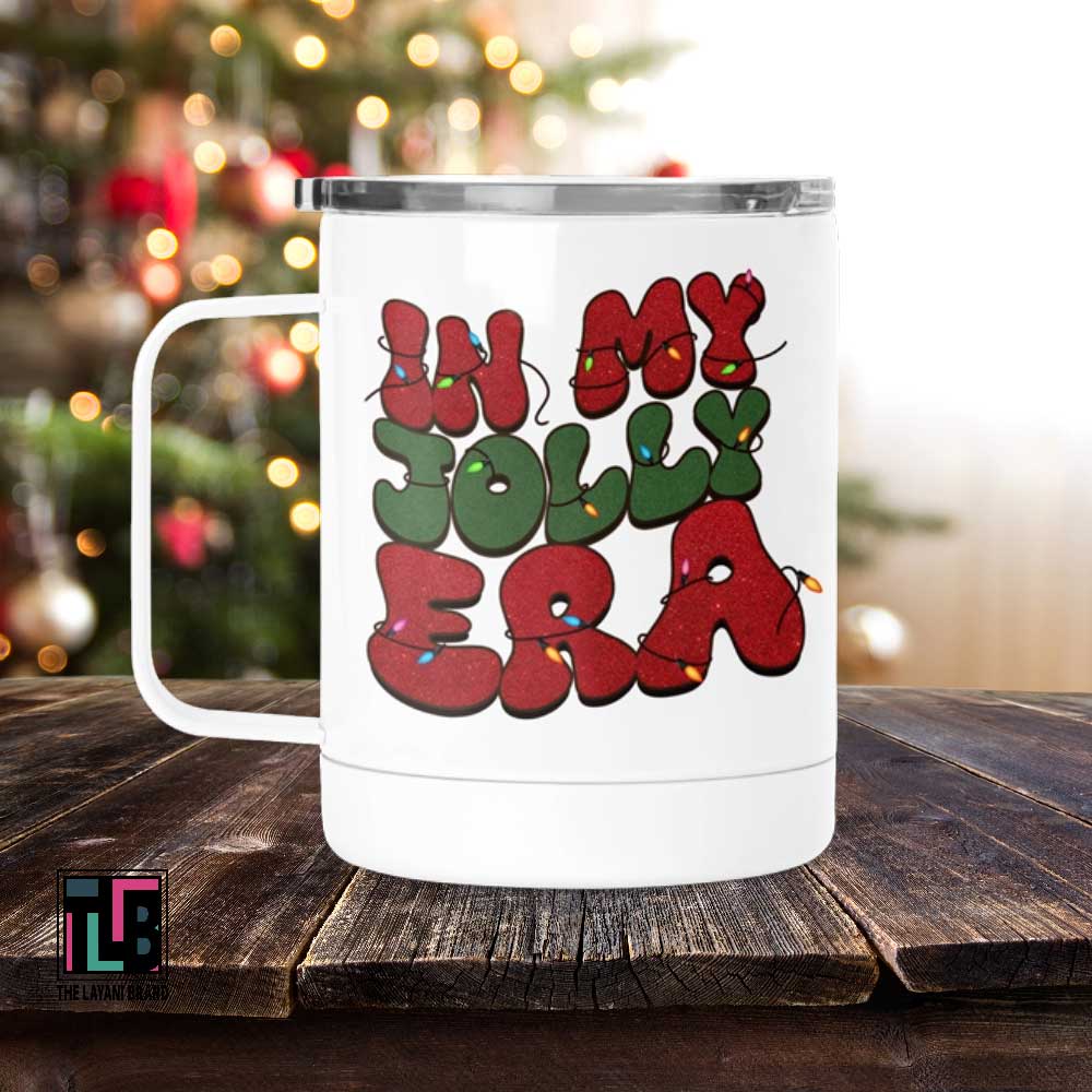 In My Jolly Era Holiday Lights Stainless Steel Mug