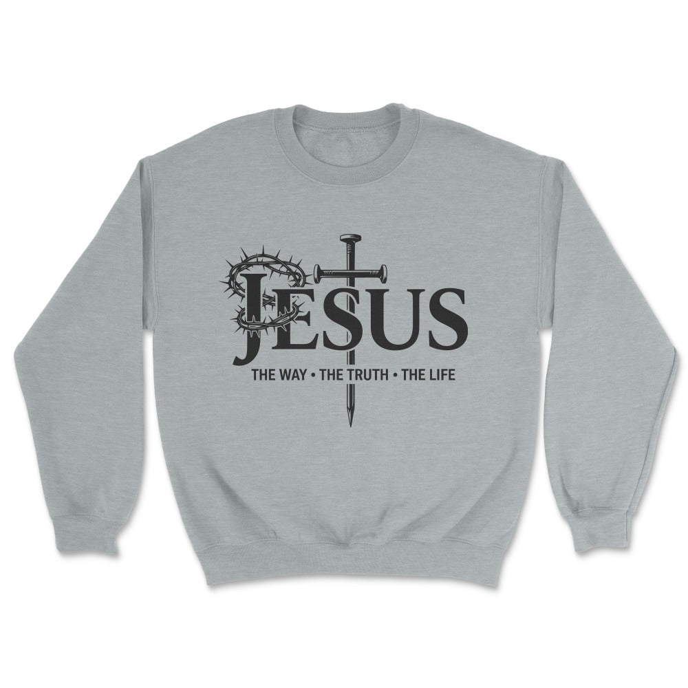 Jesus The Way The Truth The Life Crown Nails Crew Sweatshirt