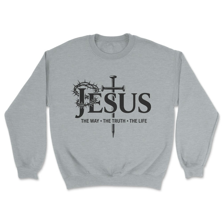 Jesus The Way The Truth The Life Crown Nails Crew Sweatshirt