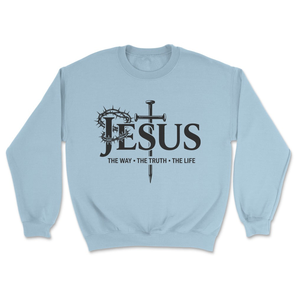 Jesus The Way The Truth The Life Crown Nails Crew Sweatshirt