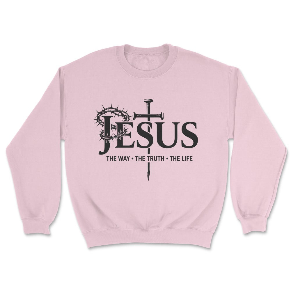 Jesus The Way The Truth The Life Crown Nails Crew Sweatshirt