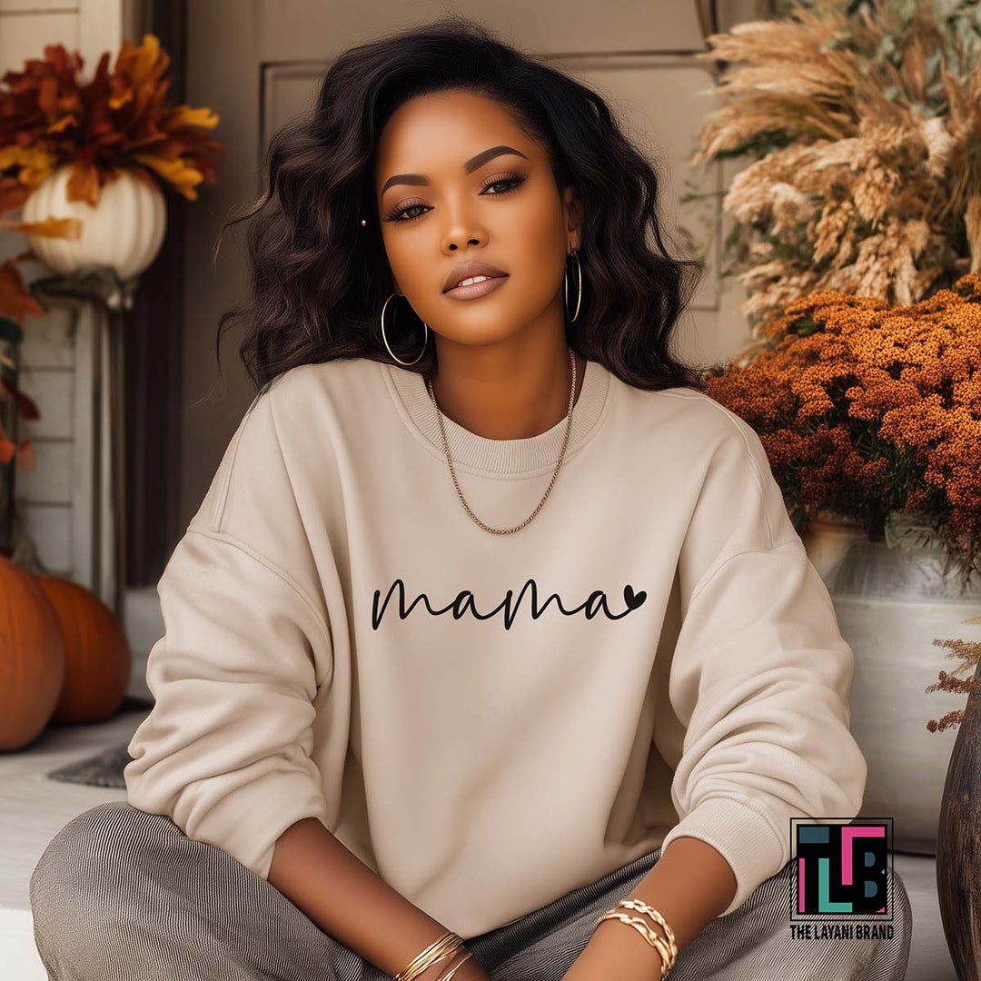 Mama Small Heart Crew Sweatshirt