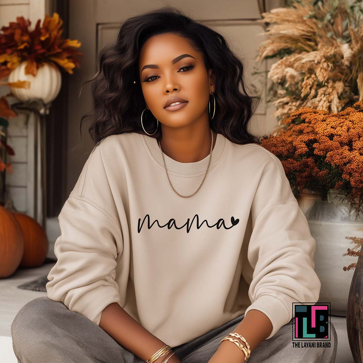 Mama Small Heart Crew Sweatshirt