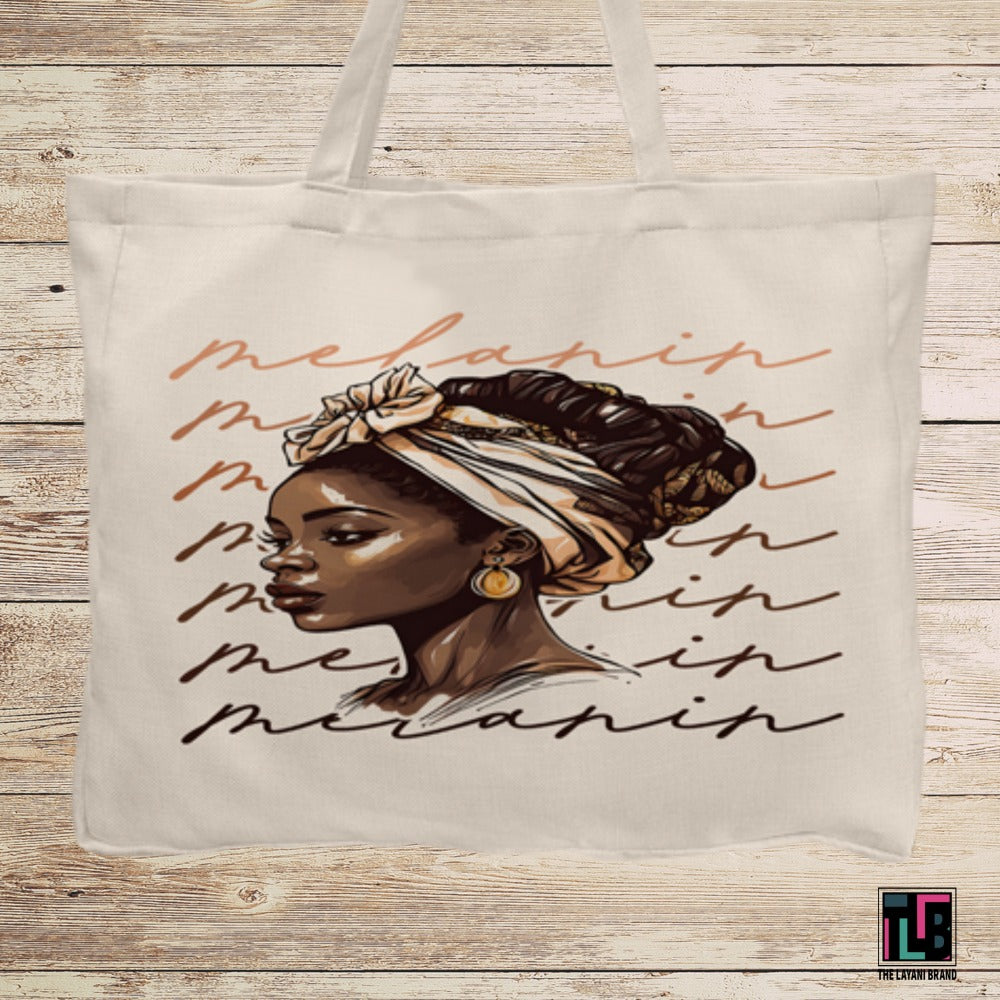 Melanin Beautiful Black Woman Tote Bag