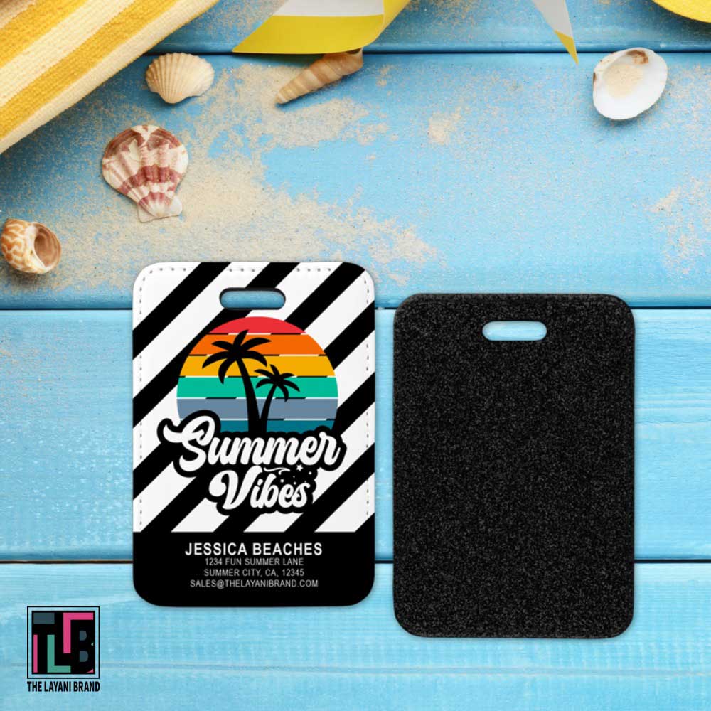 Summer Vibes And Palm Trees Bag Tags