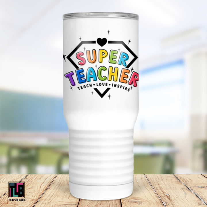 Super Teacher Teach Love Inspire Tumbler