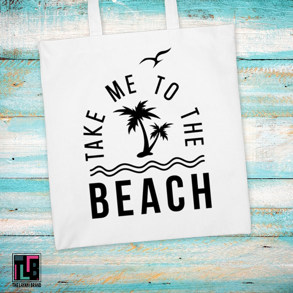 Take Me To The Beach Palm Trees Tote Bag