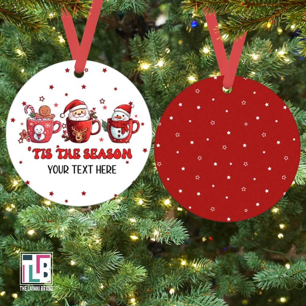 Tis The Season Holiday Mugs Gingerbread Santa Ornament