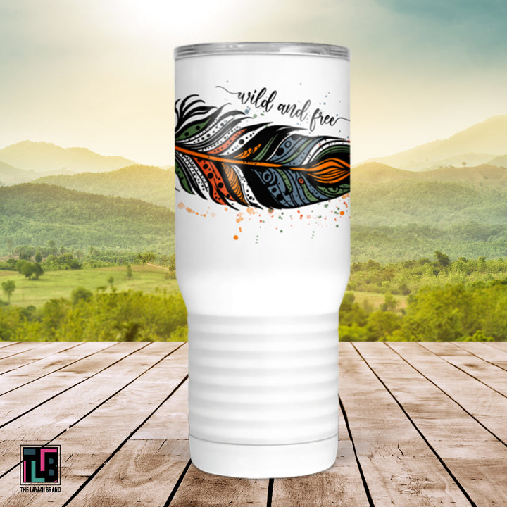 Wild and Free Feather Tumbler
