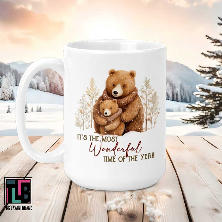 Winter Bear It's The Most Wonderful Time Of The Year Ceramic Mug