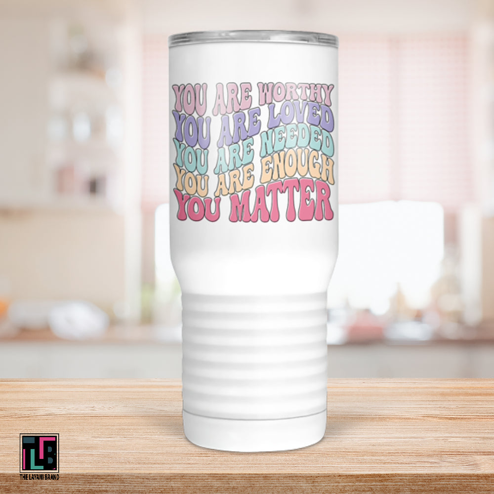 You Are Worthy Your Are Loved Retro Wavy Tumbler