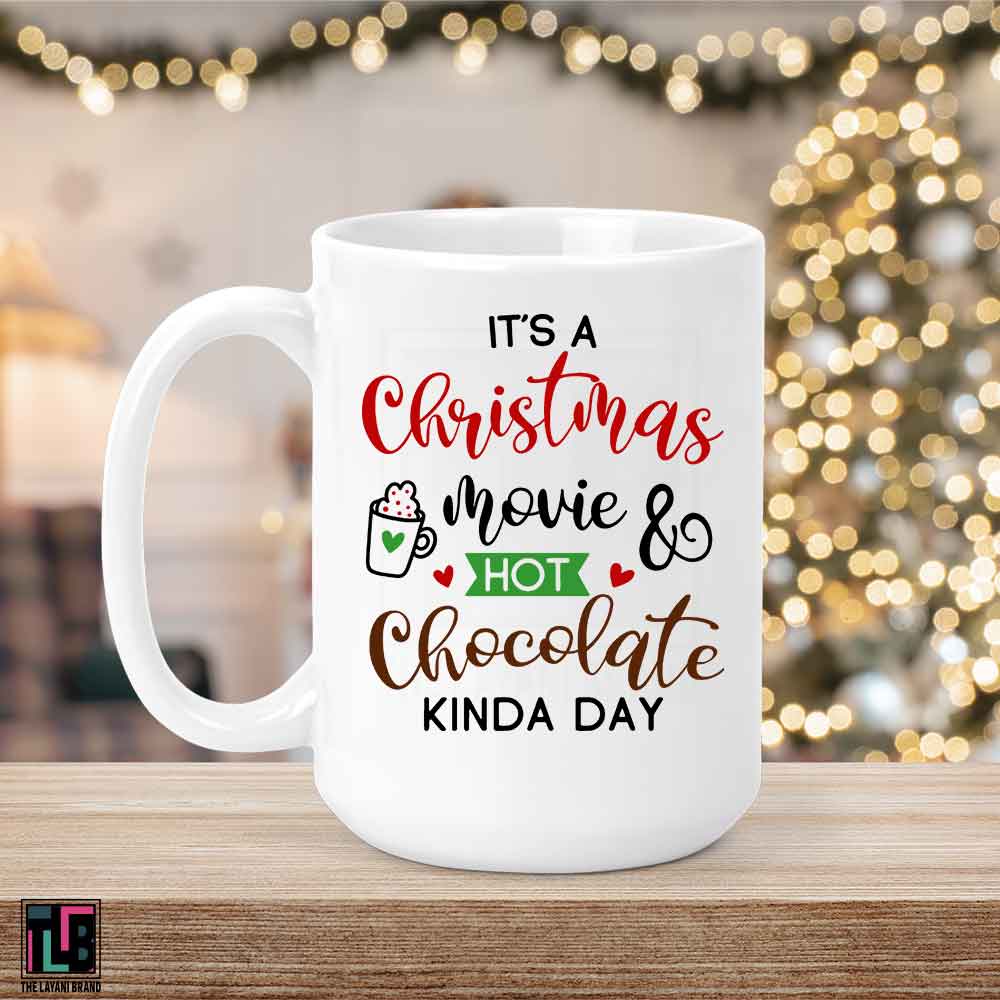 Christmas Movies and Hot Chocolate Holiday 15 Ounce Ceramic Mug