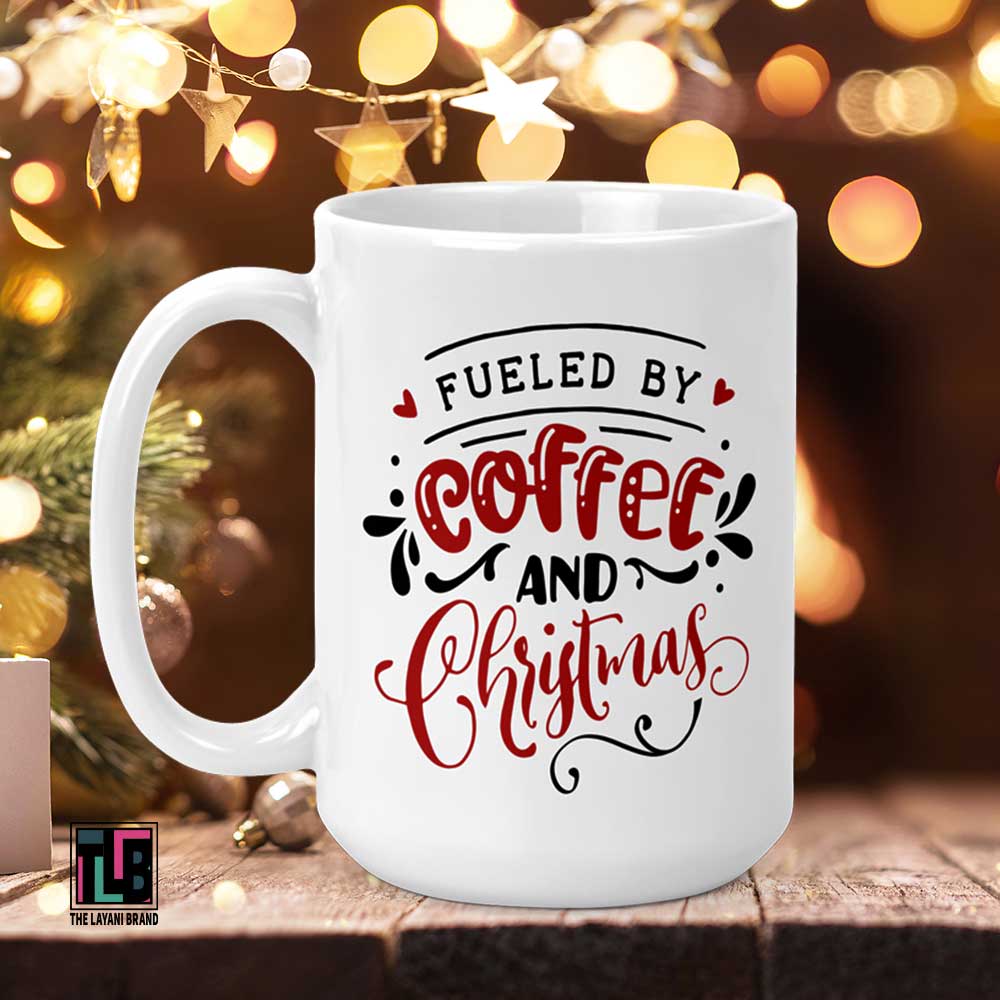 Fueled By Coffee and Christmas Ceramic Mug