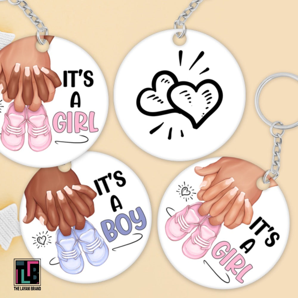 It's a Baby Family Hands Baby Shoes Keychain