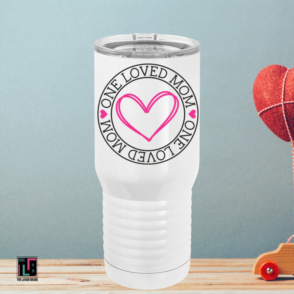 One Loved Mom Hearts Round Tumbler