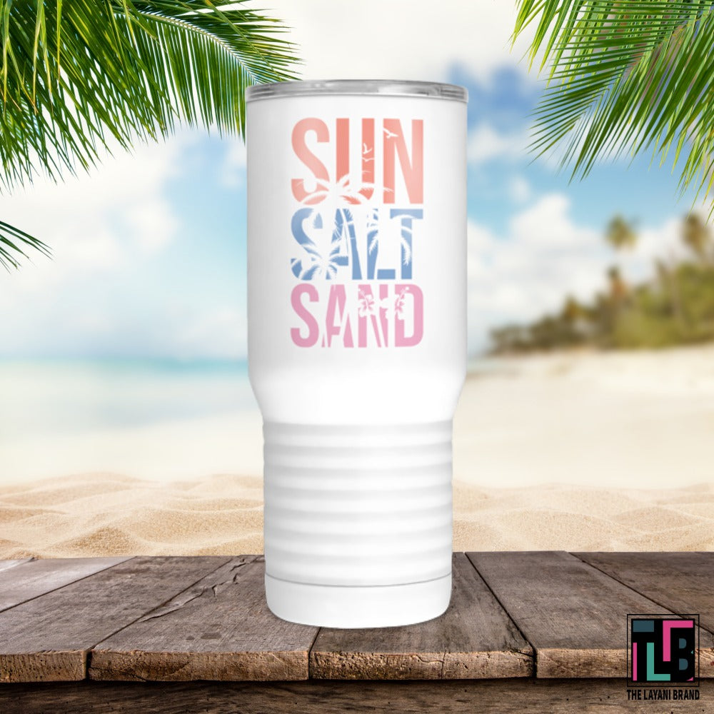 Sun Salt Sand Palm Trees Tumbler