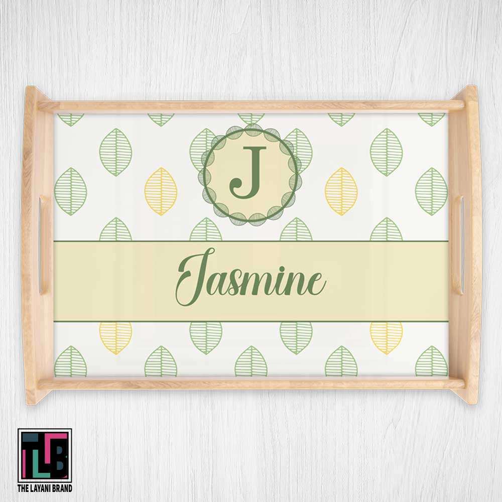 The Jasmine Pattern Wooden Serving Tray